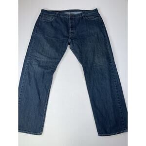 Levis 501 Mens Jeans Blue Medium Wash Button Fly Straight Denim Cotton Fits42X30